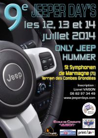 Jeeperdays 2014. Du 12 au 14 juillet 2014 à Saint Symphorien de Marmagne. Saone-et-Loire. 